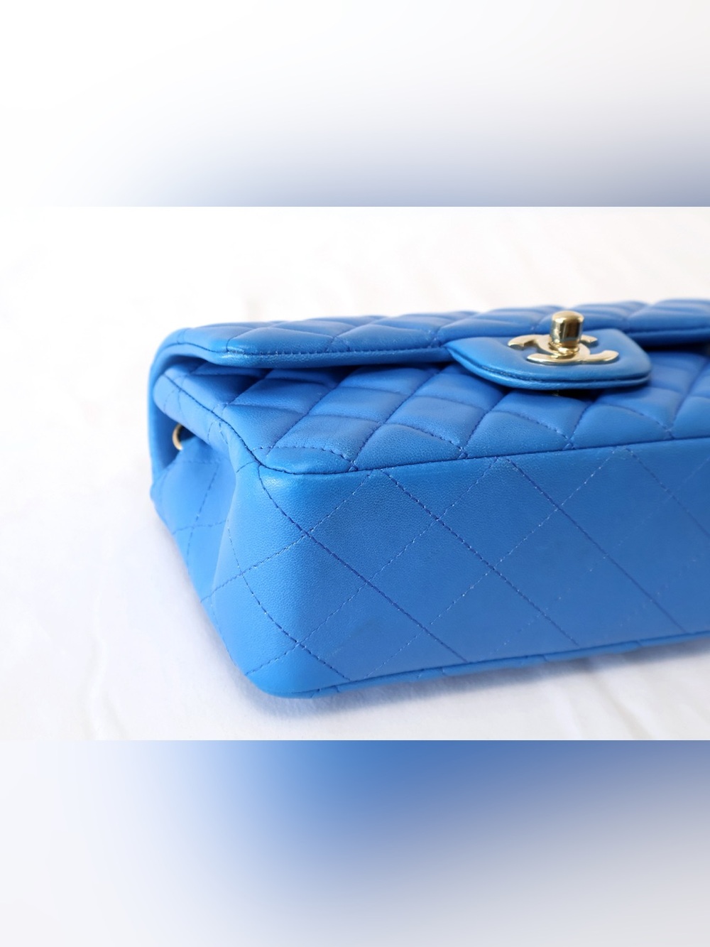Chanel Lambskin Quilted Mini Rectangular Flap Royal Blue - Picture 7 of 10